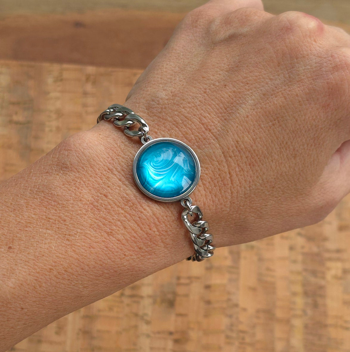 Stainless Steel Bezel Bracelet